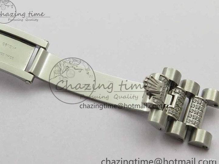 MiroTime 0128 Day-Date 36mm 128239 SS Crystal BP Best Edition White MOP Crystal Marker Dial on SS President Bracelet A MoistureWicking 2682